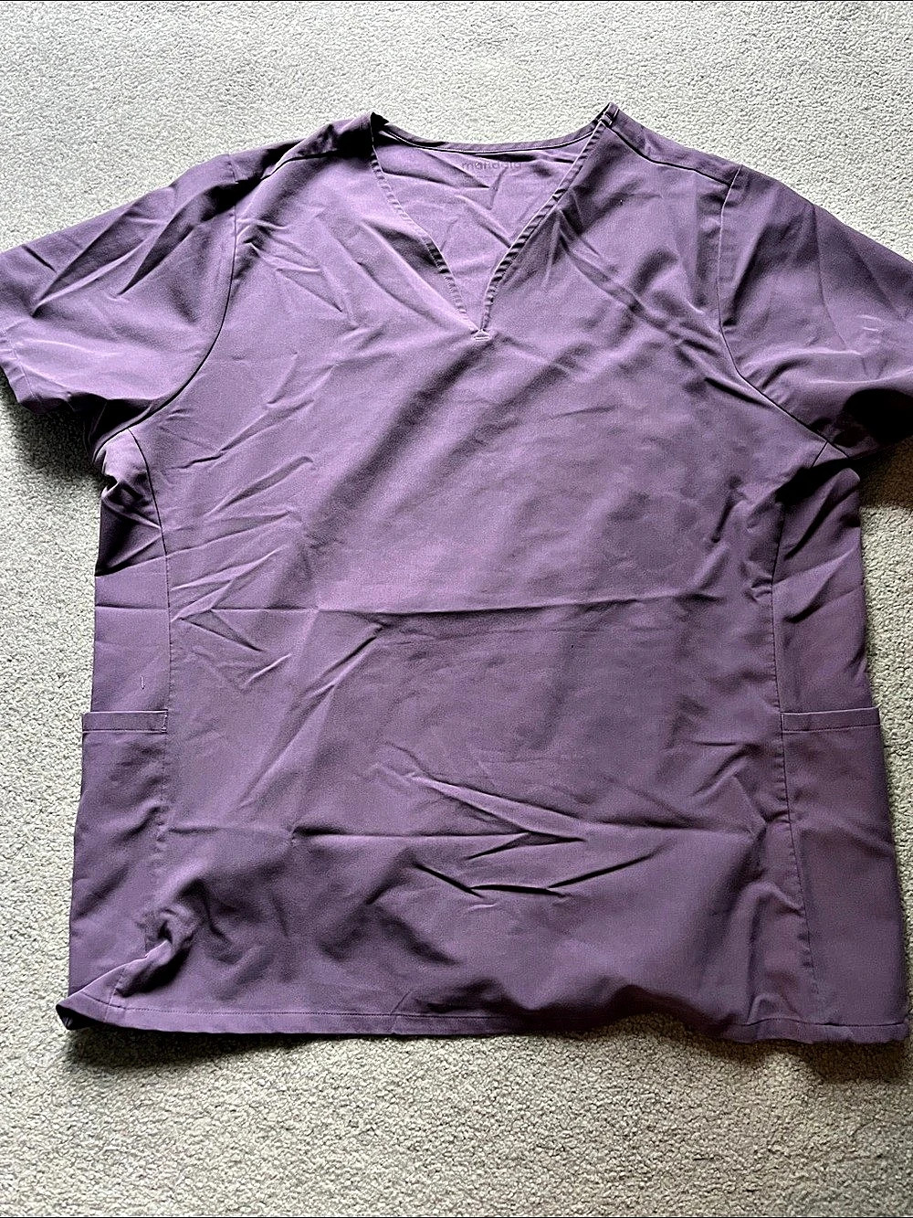 Mandala Scrubs V-Neck Top Women's Purple Short Sleeve